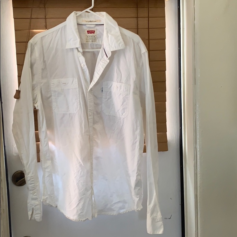 Levi’s long sleeve white mens shirt